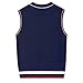 Kid Nation Boys Sweater Vest Cable Knit 100% Cotton Unisex Toddler Uniforms Vest for Big Boys Girls Childrens 13-14 Years Navy