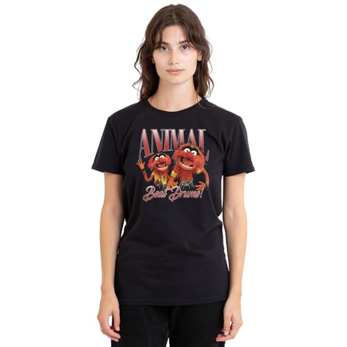 T-shirt Muppets Animal Disney noir pour femme idéal pour un look streetwear décontracté