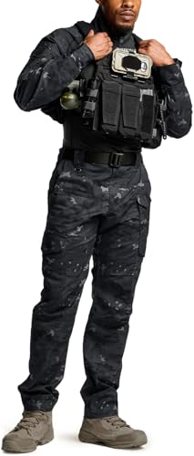 Image of CQR Men's Flex Ripstop Tactical Pants, Water Resistant Stretch Cargo Pants, Lightweight EDC Hiking Work Pants