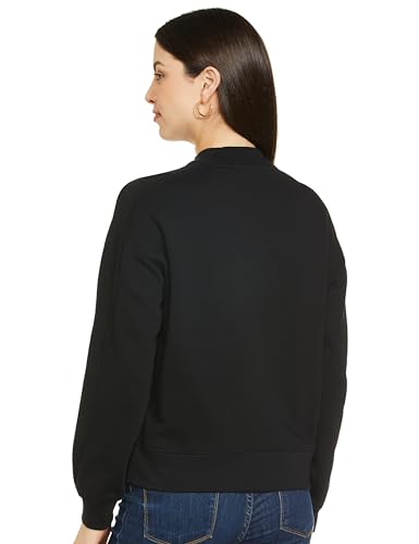 Image of Marks & Spencer Womens Solid Cotton High Neck Regular Fit Sweatshirt