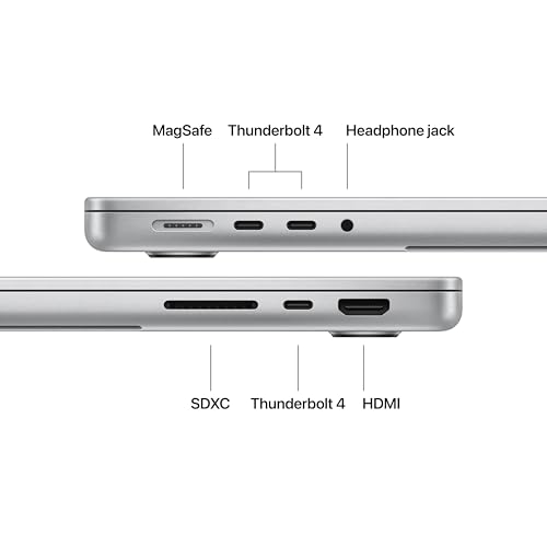 Image of Apple 2025 MacBook Pro Laptop with M5 chip with 10‑core CPU and 10‑core GPU: 14.2-inch Liquid Retina XDR Display, 24GB Unified Memory, 1TB SSD Storage; Silver with AppleCare+ (3 Years)