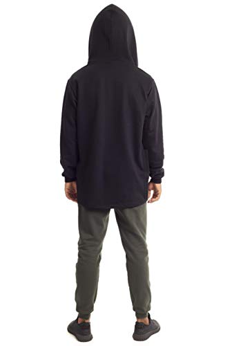 Cardigan Casaco Com Capuz Moletom Casual Masculino (Preto, M)