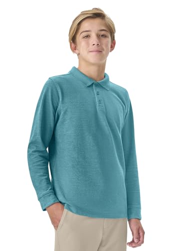 Image of Classroom School Uniforms Big Kid Long Sleeve Pique Polo CR835Y