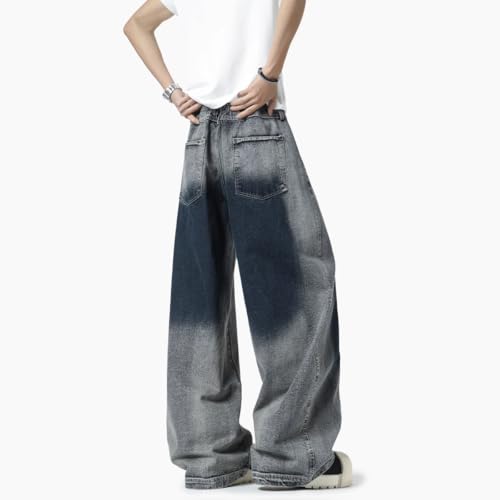 Men's American Loose Wide Leg Sports Denim Jeans4