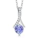 Gem Stone King Sterling Silver Tanzanite Women's Pendant Necklace (1.05 cttw, With 18 Inch Silver Chain)