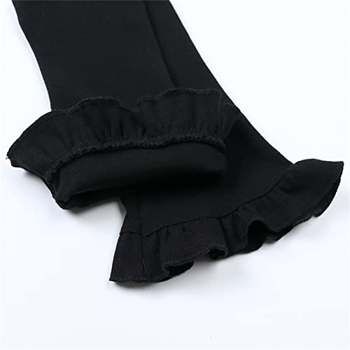 Girls Solid Color Slimming Flare Pants Toddler Girl Elastic Waist Ruffles Hem Bell Trousers Little Girls Sweatpants2