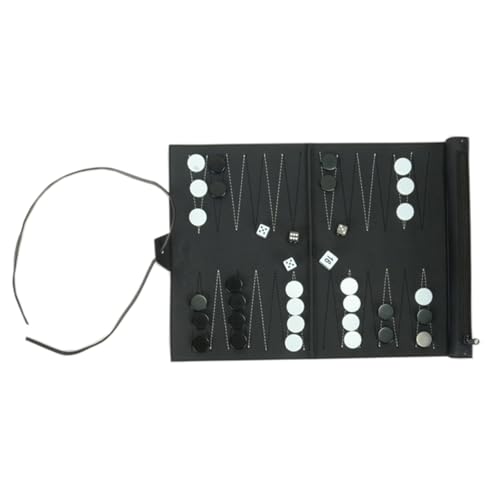 Jeu de Backgammon Pliable en Cuir PU : L'Ensemble Portable Compact pour Adultes