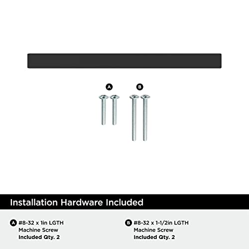Image of Amerock 25 Pack 3-3 /4 inch Bar Pulls Square Matte Black Drawer Pull | 3-3 /4 inch (96mm) Center-to-Center Mounting Distance and 6-1 /16 inches Overall Length, Durable Zinc Cabinet Hardware