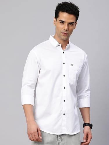 Image of Majestic Man Comfort Slim Fit Solid Pure Cotton Casual Shirt
