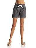 Nonwe Women's Running Shorts Quick Dry Solid Summer Holidy Surf Shorts Drawstring Gray L