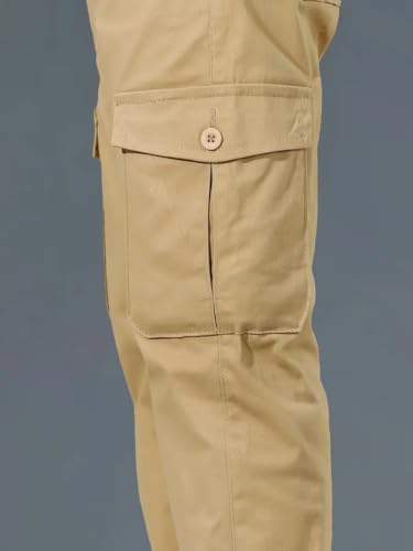 Image of Men's Cotton Cargo Pants Multi-Pocket,Comfortable Work Pants, Durable Trousers & Everyday Wear-CP-036