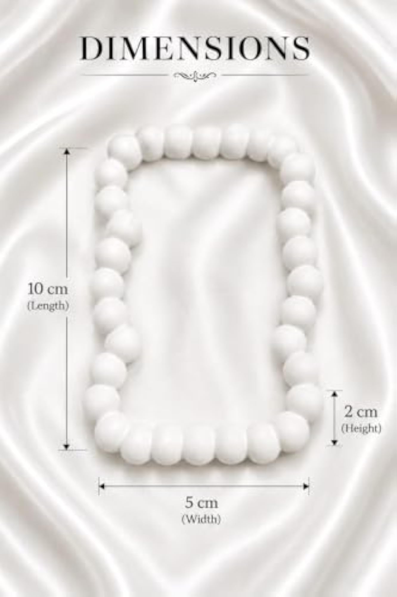 Decorative White Bead Tray, Rectangular Resin Organizer