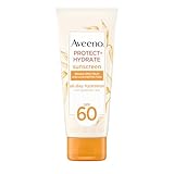 Aveeno Protect + Hydrate Moisturizing Body Sunscreen Lotion, SPF60 Broad Spectrum & Prebiotic Oat, Oil-, Oxybenzone- & Paraben-Free, Water & Sweat Resistant (80-min), Non-Greasy, Travel Size 3.0 Fl Oz