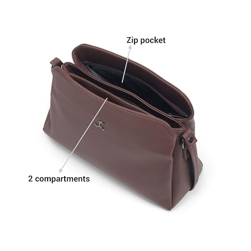 Image of Mochi Women Casual Faux leather Soft Body Zipper closure Solid Sling Bag
