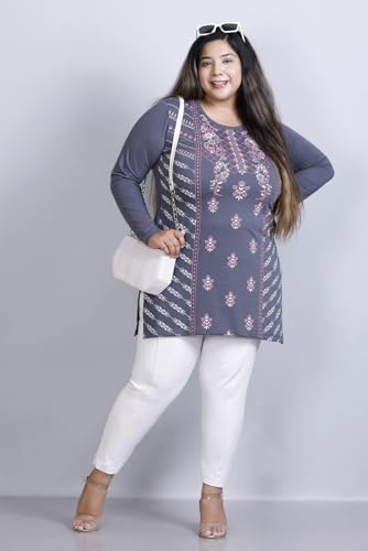 Image of Women Printed Full Sleeve Cotton Tshirt with Side Slits & Pocket | Small - 7XL Size