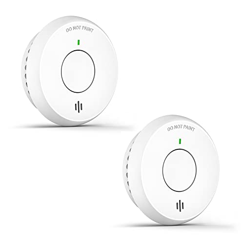 Rauchmelder Vernetzt ,Andyssey Feuermelder 10 Jahre Batterie,mit Vernetzung und Gegenseitige Berichterstattung and EMETEK-Standard,2 Stück Cover