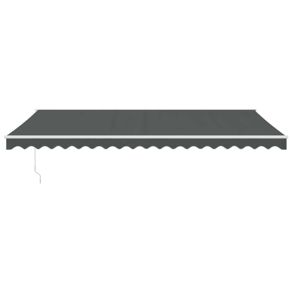 Markise Einziehbar Anthrazit 5x3 m Stoff und Aluminium, Sichtschutz Balkon, Balkon Markise, Seitenmarkise, Klemmmarkise, Sonnenvorhang, Balkonmarkisen - 3154440