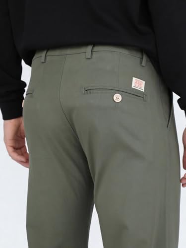 Image of Urbano Fashion Men's Straight Fit Mid Rise Cotton Casual Chinos Trousers Stretch
