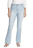 Woman Within Plus Size Stretch Denim Five-Pocket Bootcut Jeans - 20 W, Light Wash Sanded
