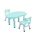 Produktbild LIANGJUN Kindergarten Kunststoff Dauerhaft Einstellbar Höhe Baby Esstisch Zeichnung Tragbar, 2 Farben (Color : Blue, Size : C)