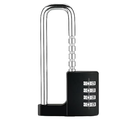 Pesfehhy Candado de CombinacióN para Exteriores, Candado Resistente Al Agua con CóDigo, Candado Ajustable Multifuncional, Negro