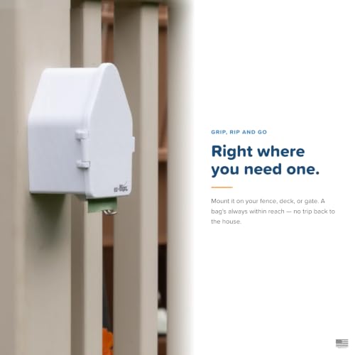 Image of Indoor /Outdoor Dog Poop Bag Dispenser Wall Mount (White), Includes 3 Sample Rolls of Waste Bags, Easy Setup Dog Poop Station
