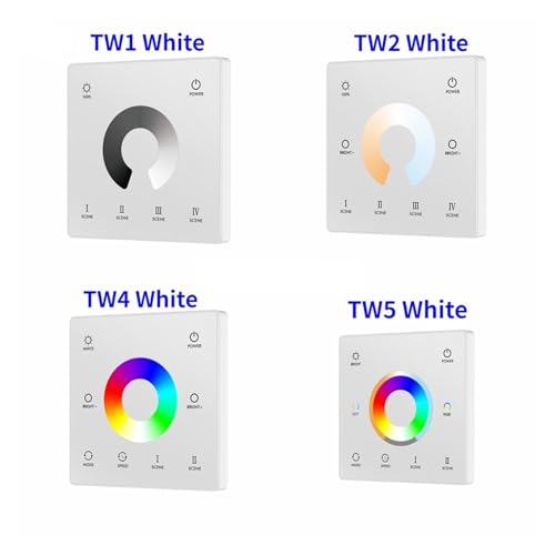 Variateur 1 zone pour ruban LED, panneau tactile rotatif blanc TW5 et télécommande CR2032 - 4