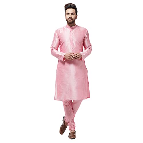 Image of SOJANYA (Since 1958 Men's Off-White Dupion Silk Kurta & Churidaar Pyjama