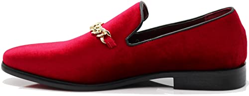 SP34 Men's Vintage Fashion Chain Buckle Dress Loafers Slip On Shoes Tuxedo Dress Shoes3