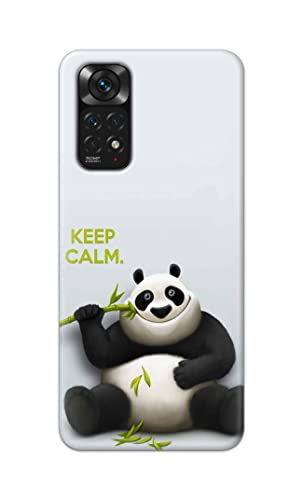 Image of PRINTFIDAA� Printed Hard Back Cover Case for Mi Redmi Note 11 4G Back Cover (Cartoon Panda) -2808