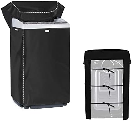 Portable Washing Machine Cover,Top Load Washer Dryer Cover,Waterproof Full-Automatic/Wheel Washing Machine Cover(20"20"34"inches,Black)