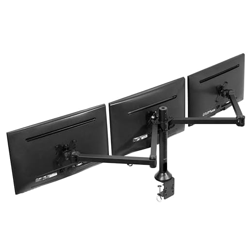 VIVO Black Triple LED LCD Computer Monitor Desk Mount VESA Stand, Heavy Duty Fully Adjustable Tilt, Swivel, and Rotation, fits 3 Screens up to 32 inches (STAND-V103)