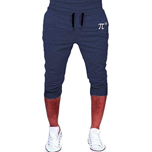 Moda Color Sólido Pantalones Cortos de Hombres 3/4 Pantalones pantalón Deportivos Casuales Pantalones de Cortos de Verano Transpirables para Correr MMUJERY