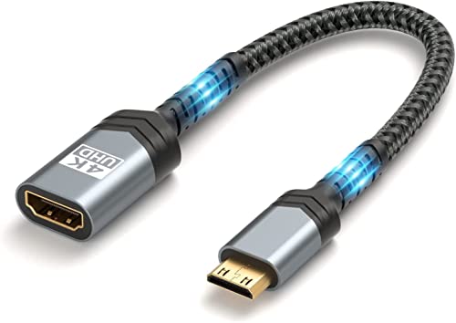 Image of Etzin Mini HDMI to HDMI Adapter Cable - 4K 60Hz HDR 3D Compatible for DSLR, Camcorder, Graphics Card, Raspberry Pi - EPL-973H