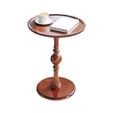 CMYAOYC Runder Vintage-Beistelltisch, Moderner Ecktisch für Wohnzimmer, Couchtisch Klein Holz, Sofatisch 50 cm L X 50 cm B X 68 cm H(Brown)