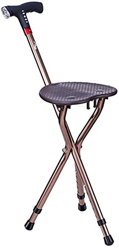 Cane Hocker, Smart-Spazierstock mit Sitz für Männer und Frauen Krücke mit LED und Radio Gehstock Stuhl gebührenpflichtigen Folding