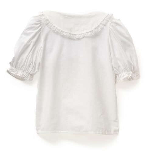 CUENTO Girls CottonTop- Doll Collar Neck, Short Ruffle Sleeves, Button Down Closure, Casual Top, Everyday Wear_P2