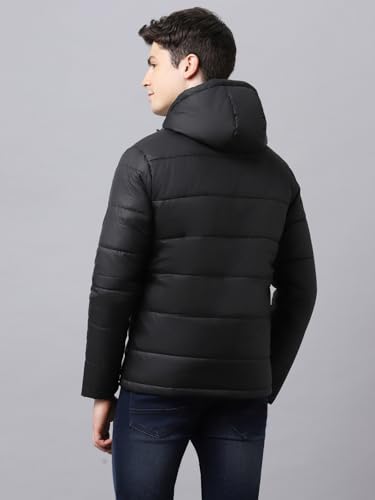 Image of Urbano Fashion Men's Full Sleeve Zippered Hooded Neck Puffer Jacket