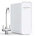 Ecoviva Reverse Osmosis Water Filtration System, 600GPD, Reverse Osmosis System, Drinking Water, 8 Stage, 2.5:1 Osmosis System, Outflow Ratio, RO and Filtered Water, White