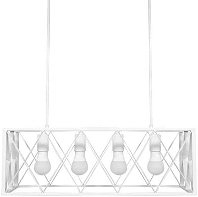 Island Pendant Light Industrial Rustic Cross Frame Box 4 Light (Black)