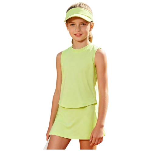 Jupe Tennis Fille : Ensemble Sportif Filles Running Vert Clair