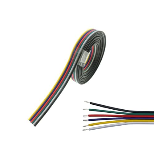 Ligne de câble d'extension de bande de LED de 6pin 33FT RGBWW pour le fil de support de 6 couleurs de 22AWG RGB + CCT LED lampe d'éclairage de bande 10M de fil