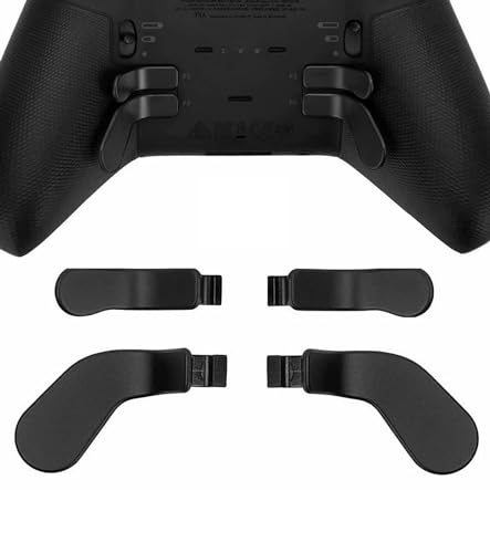Ceozon Ersatz-Rücken-Paddel, 4 Stück, Metall, Edelstahl, Triggerschlösser für Xbox One Elite Controller Serie 2 Rücktasten, Zubehör, Schwarz