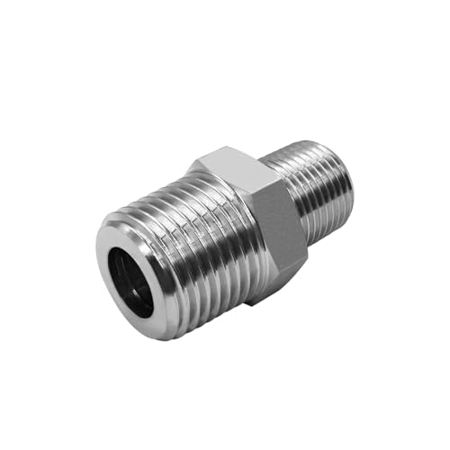 Image of Beduan Stainless Reducer Hex Nipple 3 /4 inch to 1 /2 inch Male NPT Pipe Fitting for Water Air Gas Fuel (Pack of 2)