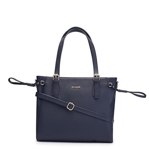 Pearlure Meryln Tote Handbag for Women - Fits up to 13.3 Inch Laptop, Italian Vegan Leather - Multiple Pockets with Detachable Sling Strap for Office, Party (33 x 10.5 x 29.5 cm) - Black (B0C1VNMGBH) Amazon Price History, Amazon Price Tracker