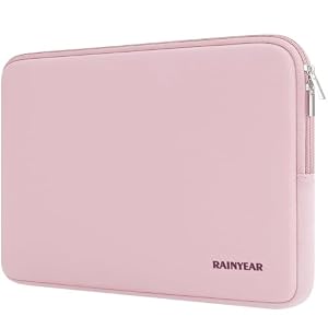 RAINYEAR 14 Inch Laptop Sleeve Protective Carrying Case, Light Pink