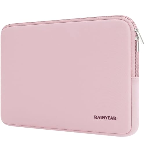 RAINYEAR 14 inch Laptop Sleeve Case Soft Padded Carrying Bag, Light Pink by RAINYEAR make life easier - Used condition - US$12.77
