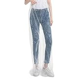 密閉された足のデザインの全身ズボン屋外作業用の増粘レインペイント大雨の日使い捨てレインパンツ