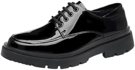 Mens British Style Thick Sole Casual Dress Shoes Korean Fashion Trendy Loafers Wedding Formal Footwear