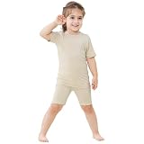 Cómodo de poner y quitar: La camiseta niño con corte informal y cuello redondo es fácil de poner y quitar. Los pantalón corto niño con cintura elástica se ajustan suavemente a la cintura de niños de 2 a 8 años